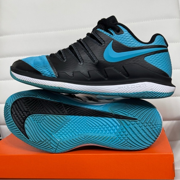 Air Zoom Vapor X Tennis Shoes - Black/Gamma Blue - Men’s 8 - AA8030-003 (Clean!) - Picture 4 of 16